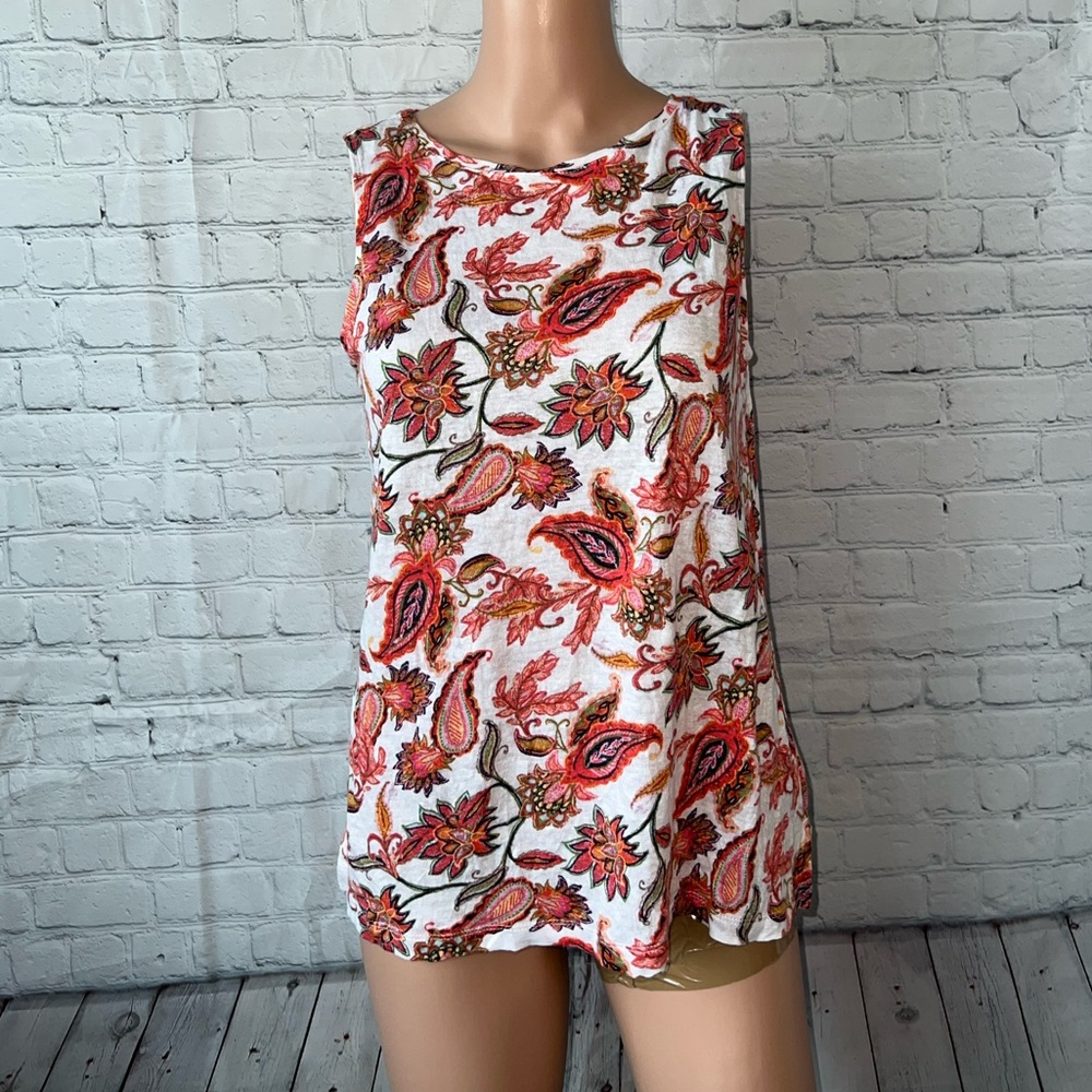 J. Jill Love Linen Multicolor Floral Top